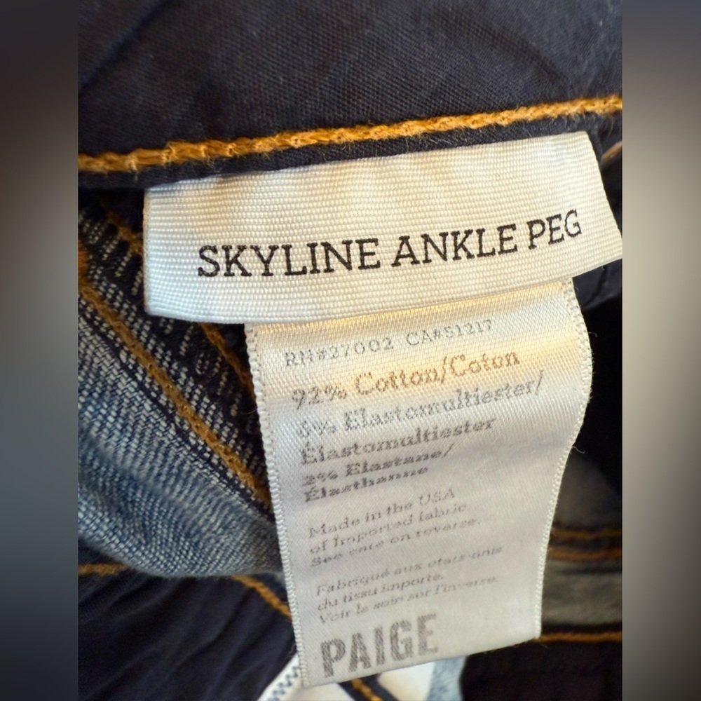 Paige woman’s Skyline Ankle Peg style jean. Size 24. Made in USA. - Picture 8 of 8